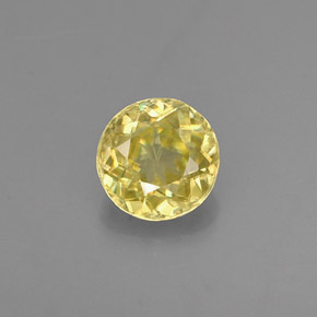 0.51 ct Yellow Sphene Gemstone, Sphene Gem in Round Facet Shape for Sale.
