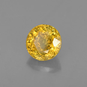 0.64 ct Yellow Sphene Stone, Natural Sphene in Round Facet Shape for Sale