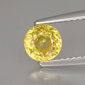0.73 ct Yellow Sphene Gemstone, Sphene Gem in Round Facet Shape for Sale.