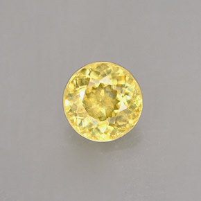 0.50 ct Yellow Sphene Gemstone, Sphene Gem in Round Facet Shape for Sale.