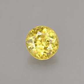 0.53 ct Yellow Sphene Gemstone, Sphene Gem in Round Facet Shape for Sale.