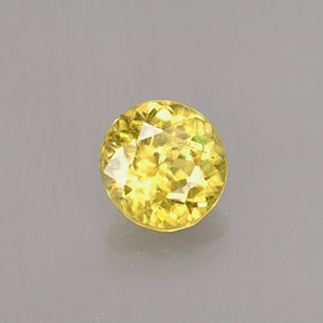 0.53 ct Yellow Sphene Stone, Natural Sphene in Round Facet Shape for Sale