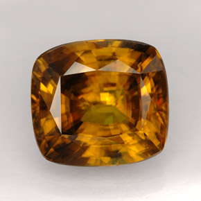 6.59 ct Brown Sphene Stone, Natural Sphene in Cushion-Cut Shape for Sale
