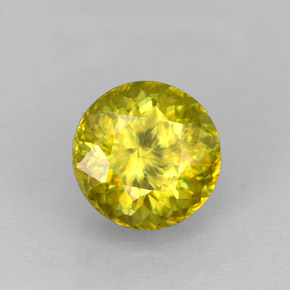 1.64 ct Yellow Sphene Stone, Natural Sphene in Round Facet Shape for Sale