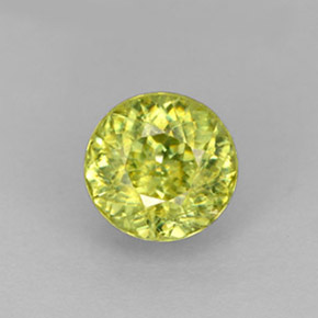1.36 ct Green Sphene Gemstone, Sphene Gem in Round Facet Shape for Sale.