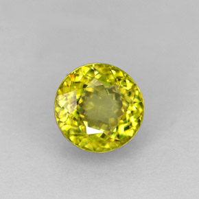 1.24 ct Yellow Sphene Stone, Natural Sphene in Round Facet Shape for Sale