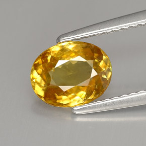 1.43 ct Yellow Sphene Gemstone, Sphene Gem in Oval Facet Shape for Sale.