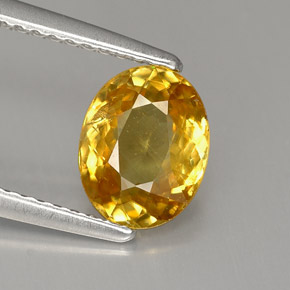 1.43 ct Yellow Sphene Stone, Natural Sphene in Oval Facet Shape for Sale