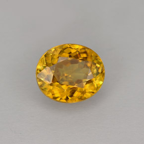1.12 ct Yellow Sphene Gemstone, Sphene Gem in Oval Facet Shape for Sale.