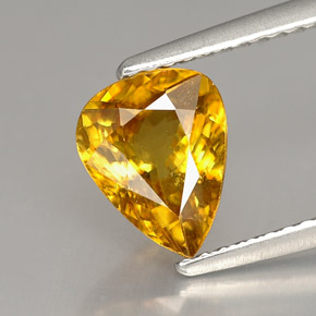 1.56 ct Orange Sphene Stone, Natural Sphene in Pear Facet Shape for Sale