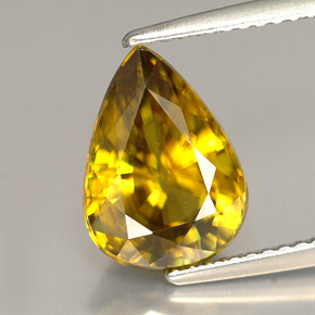 3.46 ct Yellow Sphene Stone, Natural Sphene in Pear Facet Shape for Sale