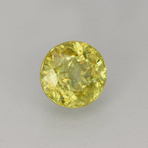 1.45 ct Yellow Sphene Stone, Natural Sphene in Round Facet Shape for Sale