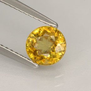 0.96 ct Yellow Sphene Stone, Natural Sphene in Round Facet Shape for Sale