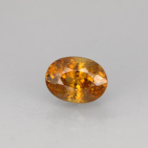 0.99 ct Orange Sphene Gemstone, Sphene Gem in Oval Facet Shape for Sale.