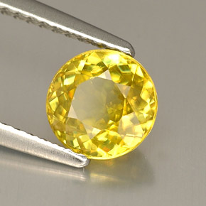 1.31 ct Yellow Sphene Stone, Natural Sphene in Round Facet Shape for Sale