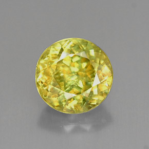 0.95 ct Yellow Sphene Gemstone, Sphene Gem in Round Facet Shape for Sale.