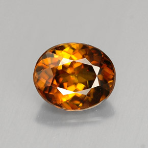 1.12 ct Orange Sphene Gemstone, Sphene Gem in Oval Facet Shape for Sale.