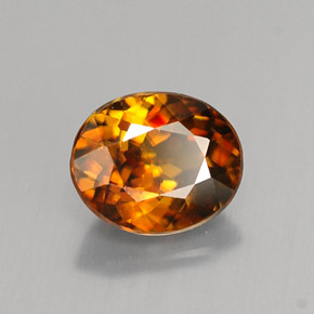 1.12 ct Orange Sphene Stone, Natural Sphene in Oval Facet Shape for Sale