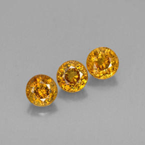 1.55 ct Orange Sphene Stone, Natural Sphene in Round Facet Shape for Sale