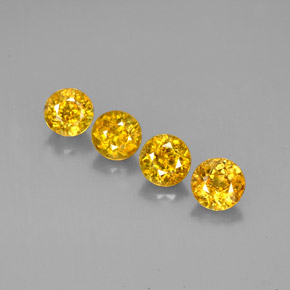 2.06 ct Yellow Sphene Gemstone, Sphene Gem in Round Facet Shape for Sale.