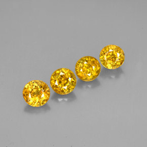 2.06 ct Yellow Sphene Stone, Natural Sphene in Round Facet Shape for Sale