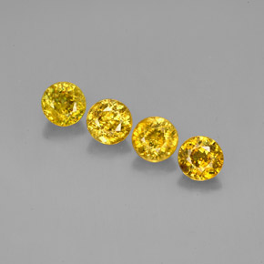1.75 ct Yellow Sphene Gemstone, Sphene Gem in Round Facet Shape for Sale.