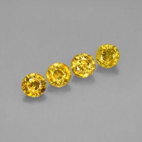 1.75 ct Yellow Sphene Stone, Natural Sphene in Round Facet Shape for Sale