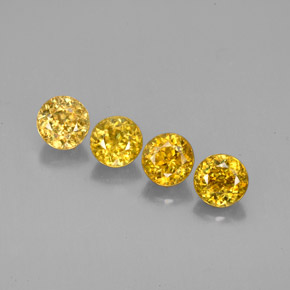 1.62 ct Yellow Sphene Gemstone, Sphene Gem in Round Facet Shape for Sale.