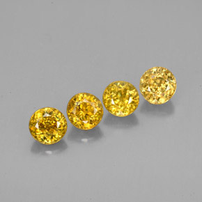 1.62 ct Yellow Sphene Stone, Natural Sphene in Round Facet Shape for Sale