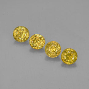 1.79 ct Gold Sphene Gemstone, Sphene Gem in Round Facet Shape for Sale.