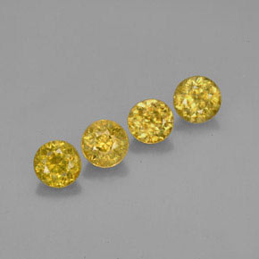 1.79 ct Gold Sphene Stone, Natural Sphene in Round Facet Shape for Sale