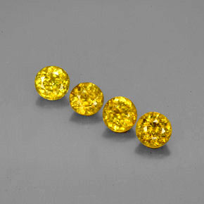 1.44 ct Gold Sphene Gemstone, Sphene Gem in Round Facet Shape for Sale.