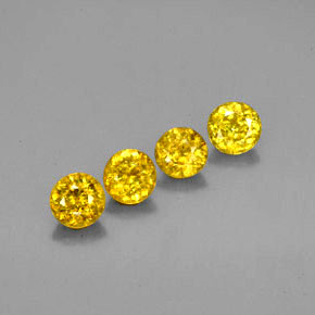 1.44 ct Gold Sphene Stone, Natural Sphene in Round Facet Shape for Sale