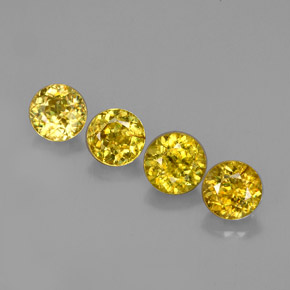 1.99 ct Yellow Sphene Gemstone, Sphene Gem in Round Facet Shape for Sale.