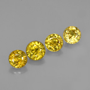 1.99 ct Yellow Sphene Stone, Natural Sphene in Round Facet Shape for Sale