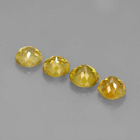 Sphene Gemstone in 4.6 mm Size for Sale, Sphene Stone in Greenish Golden Color
