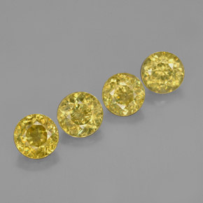 2.26 ct Gold Sphene Gemstone, Sphene Gem in Round Facet Shape for Sale.