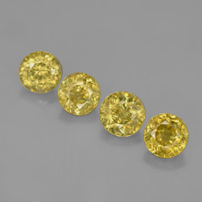 2.26 ct Gold Sphene Stone, Natural Sphene in Round Facet Shape for Sale