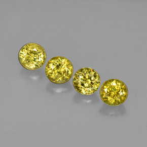 1.79 ct Gold Sphene Gemstone, Sphene Gem in Round Facet Shape for Sale.