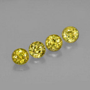1.79 ct Gold Sphene Stone, Natural Sphene in Round Facet Shape for Sale