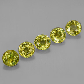 2.38 ct Green Sphene Stone, Natural Sphene in Round Facet Shape for Sale
