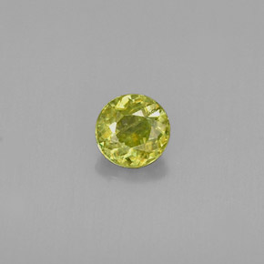 0.44 ct Green Sphene Gemstone, Sphene Gem in Round Facet Shape for Sale.