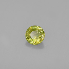 0.44 ct Green Sphene Stone, Natural Sphene in Round Facet Shape for Sale