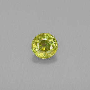 0.46 ct Green Sphene Gemstone, Sphene Gem in Round Facet Shape for Sale.