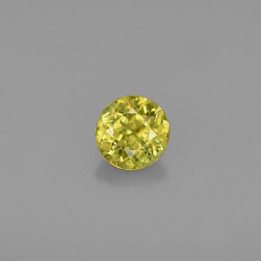 0.48 ct Green Sphene Gemstone, Sphene Gem in Round Facet Shape for Sale.