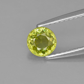 0.59 ct Green Sphene Gemstone, Sphene Gem in Round Facet Shape for Sale.
