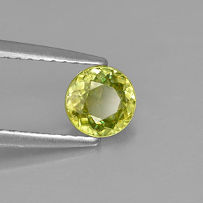 0.59 ct Green Sphene Stone, Natural Sphene in Round Facet Shape for Sale