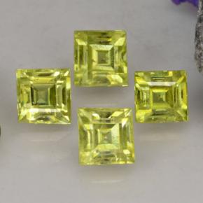 1.50 ctw Yellow Sphene Stones, Natural Sphene in Square Facet Shape for Sale