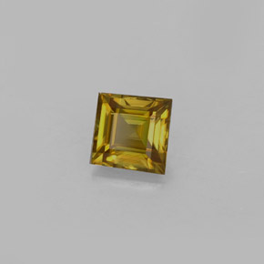 0.68 ct Yellow Sphene Gemstone, Sphene Gem in Square Facet Shape for Sale.