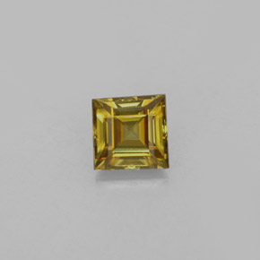 0.68 ct Yellow Sphene Stone, Natural Sphene in Square Facet Shape for Sale